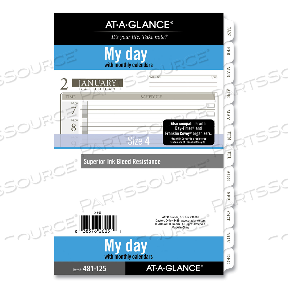 1-PAGE-PER-DAY PLANNER REFILLS, 8.5 X 5.5, WHITE SHEETS, 12-MONTH (JAN TO DEC): 2023 by At-A-Glance