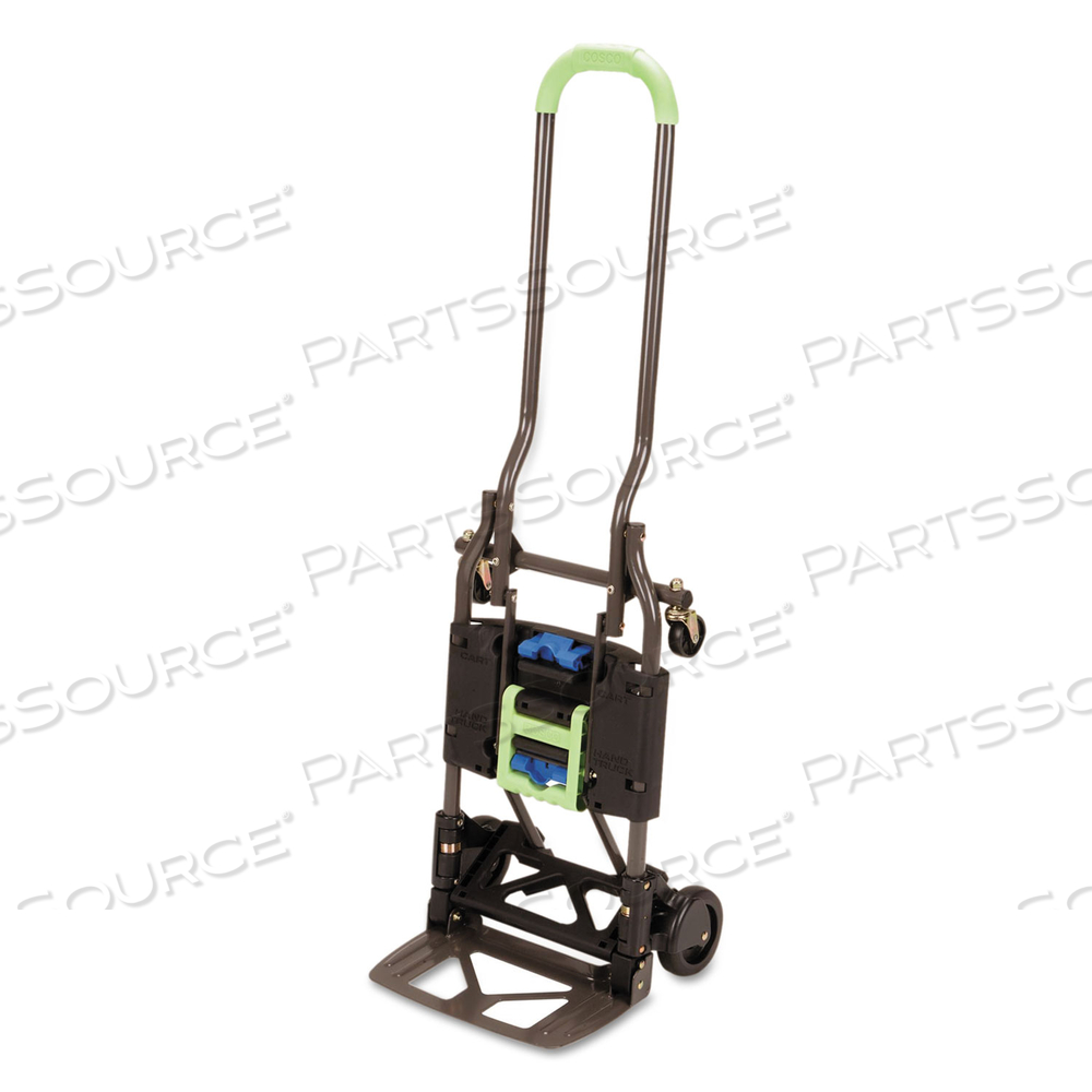 2-IN-1 MULTI-POSITION HAND TRUCK AND CART, 300 LBS, 16.63 X 12.75 X 49.25, BLUE/GREEN by Cosco