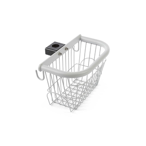 BASKET, 8IN HEIGHT, 7IN DEPTH, GREY, LARGE SIZE, PLASTIC, 12.9IN LENGTH, 7/8IN HANDLE SIZE, EPOXY FINISH, INCLUDES: HANDLE by Pryor Products