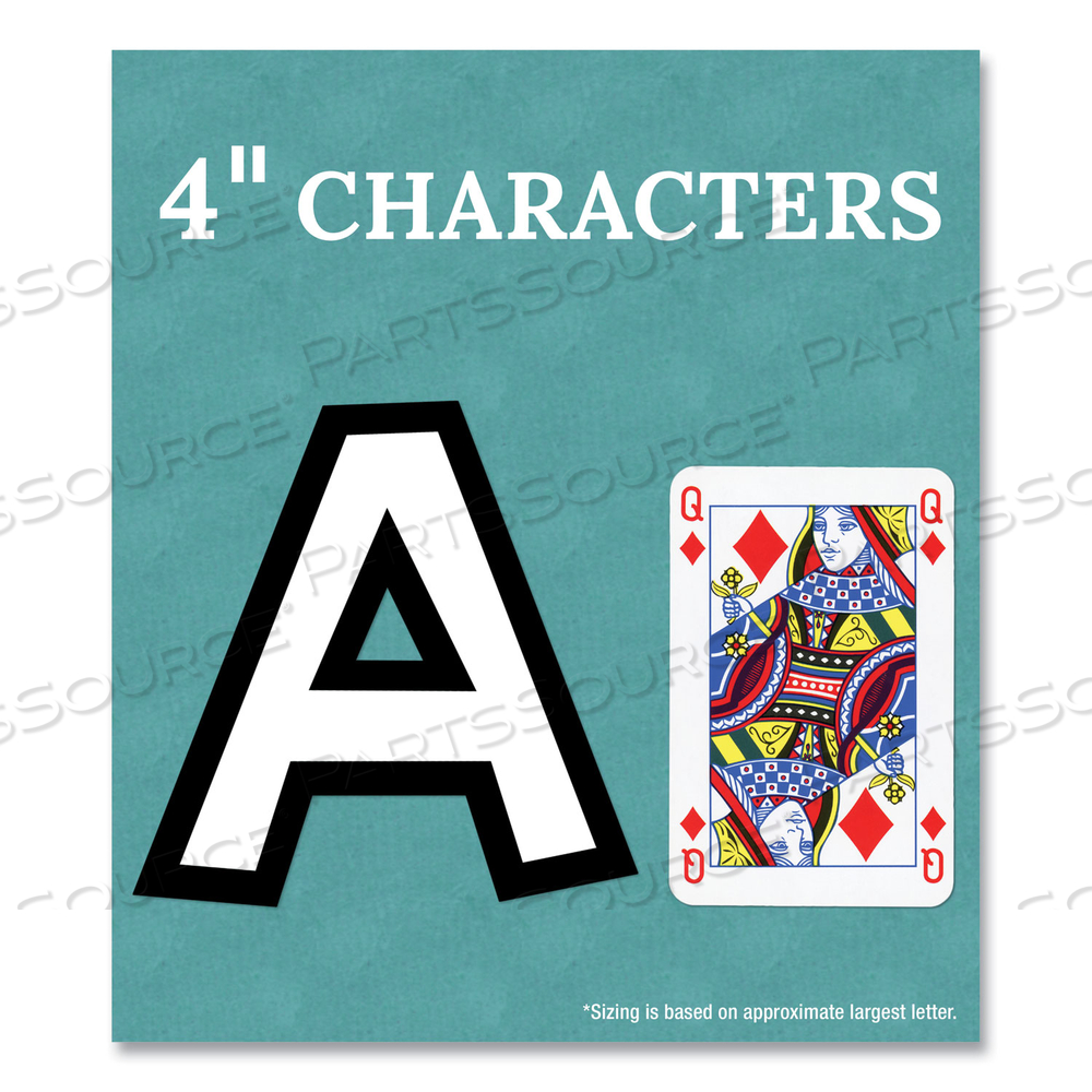 EZ LETTER COMBO PACKS, WHITE WITH BLACK TRIM, 4"H, 219 CHARACTERS by Carson-Dellosa Publishing