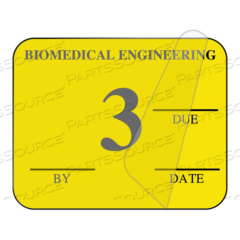INSPECTION LABEL,3, 1-1/4 IN W X 1 IN H, YELLOW, SYNTHETIC PAPER by United Ad Label