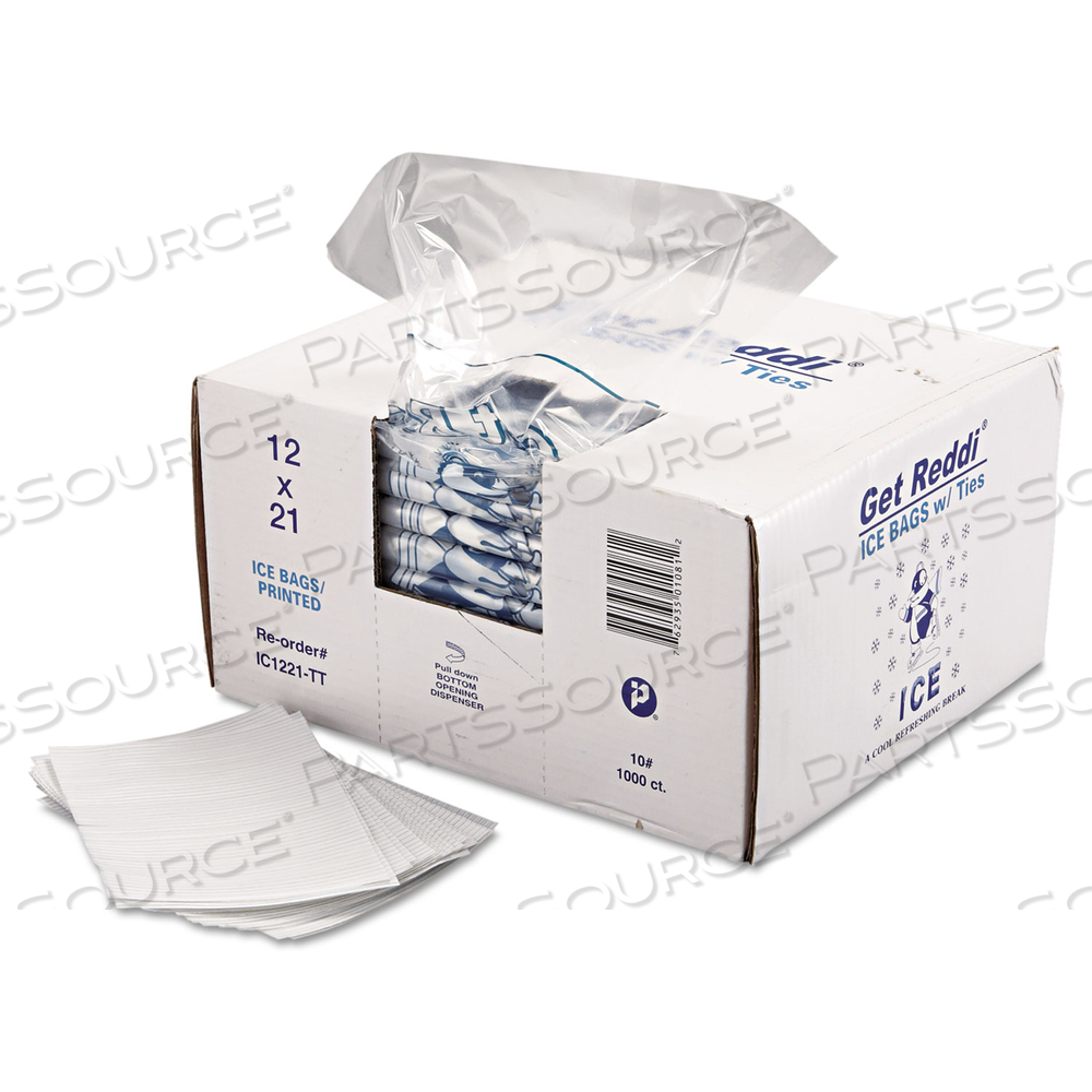 ICE BAGS, 1.5 MIL, 12" X 21", CLEAR by Inteplast Group