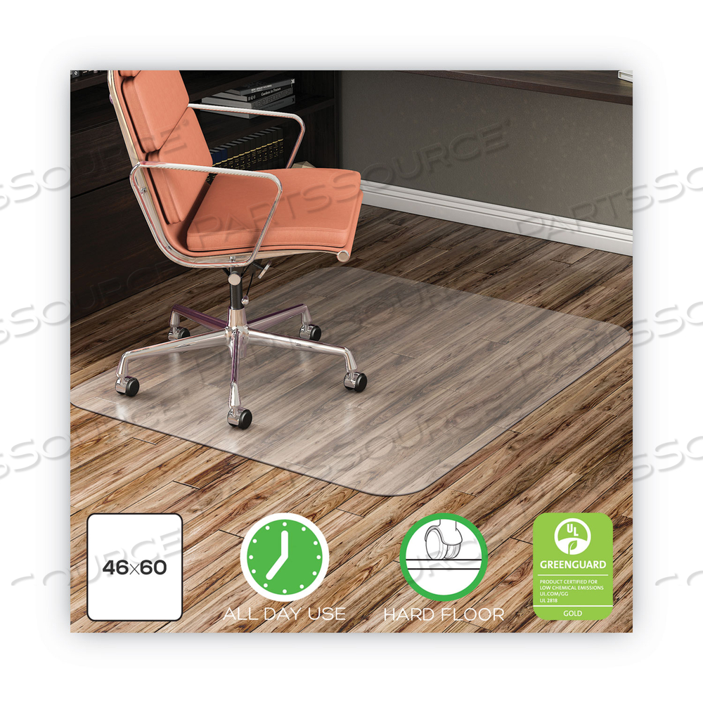 ECONOMAT ALL DAY USE CHAIR MAT FOR HARD FLOORS, 46 X 60, CLEAR, DROP SHIP ITEM by Deflecto