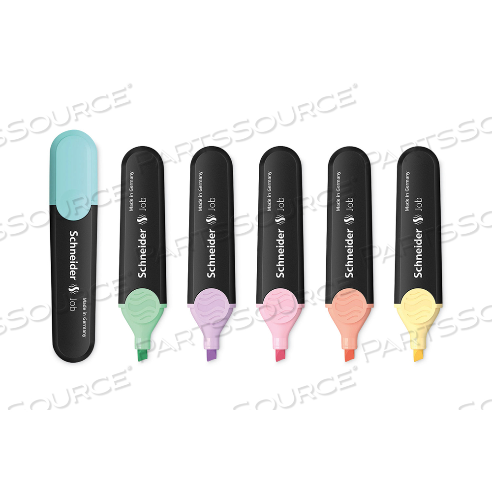 JOB PASTEL HIGHLIGHTERS, CHISEL TIP (1MM/5MM), ASSORTED INK COLORS, BLACK/ASSORTED BARREL COLORS by Schneider