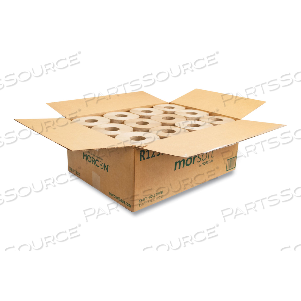 MORSOFT UNIVERSAL ROLL TOWELS, 8" X 350 FT, BROWN/CARTON 
