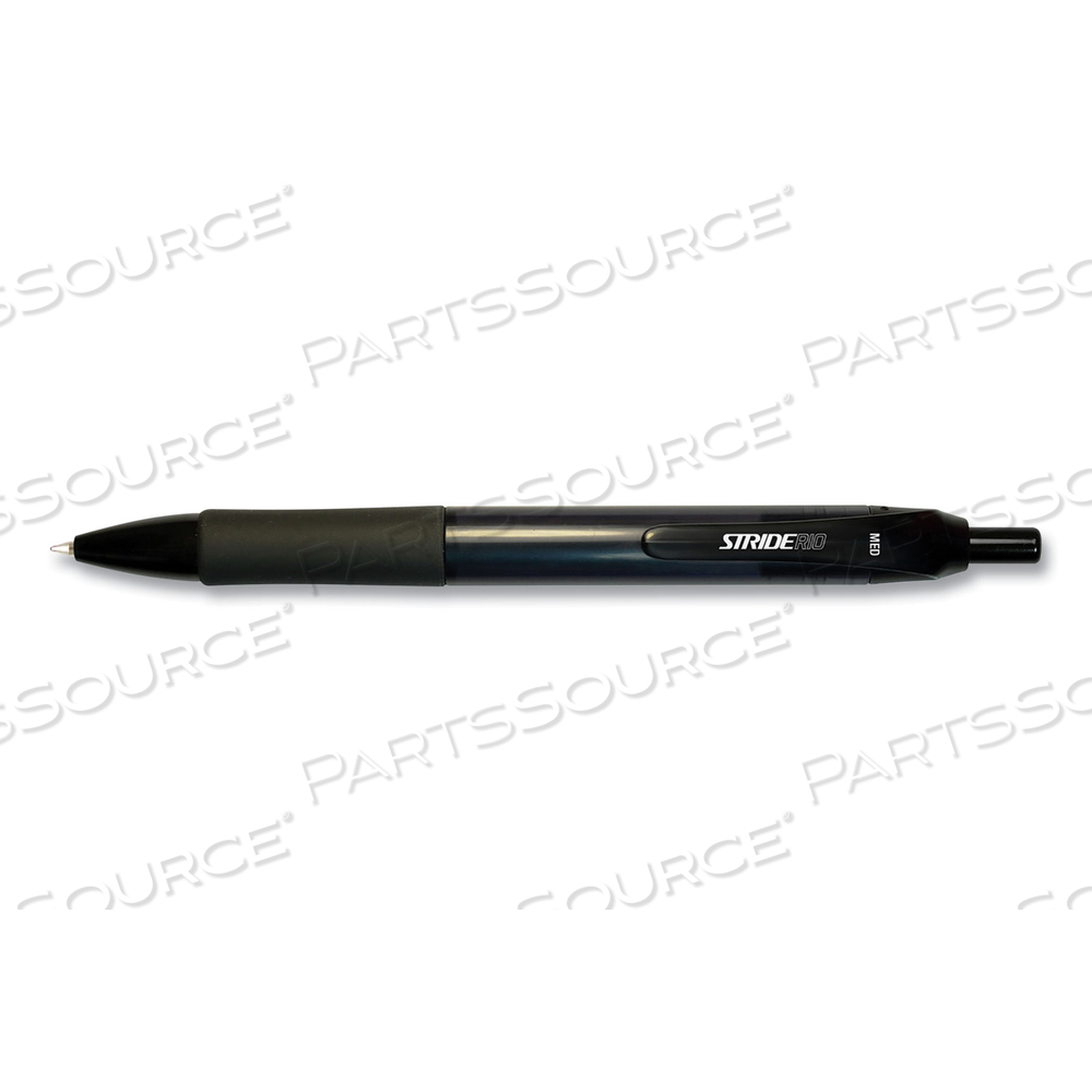 STRIDERIO GEL PEN, RETRACTABLE, MEDIUM 0.7 MM, BLACK INK, TRANSLUCENT BLACK BARREL by Stride