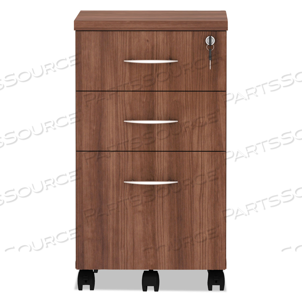 ALERA VALENCIA SERIES MOBILE PEDESTAL FILE, LEFT/RIGHT, 3-DRAWER: BOX/BOX/FILE, LEGAL/LETTER, WALNUT, 15.88 X 20.5 X 28.38 by Alera
