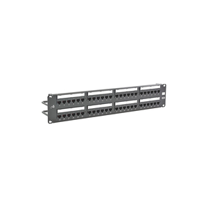 PATCH PANEL, IDC, 48 PORTS, 8 WIRE CAT 6, T568A/B, BLACK by Hubbell