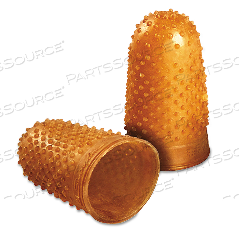 RUBBER FINGER TIPS, 12 (MEDIUM-LARGE), AMBER by Swingline GBC