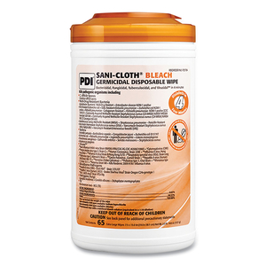 SANI-CLOTH BLEACH GERMICIDAL DISPOSABLE WIPES, 7.5 X 15, UNSCENTED, WHITE by Sani Professional