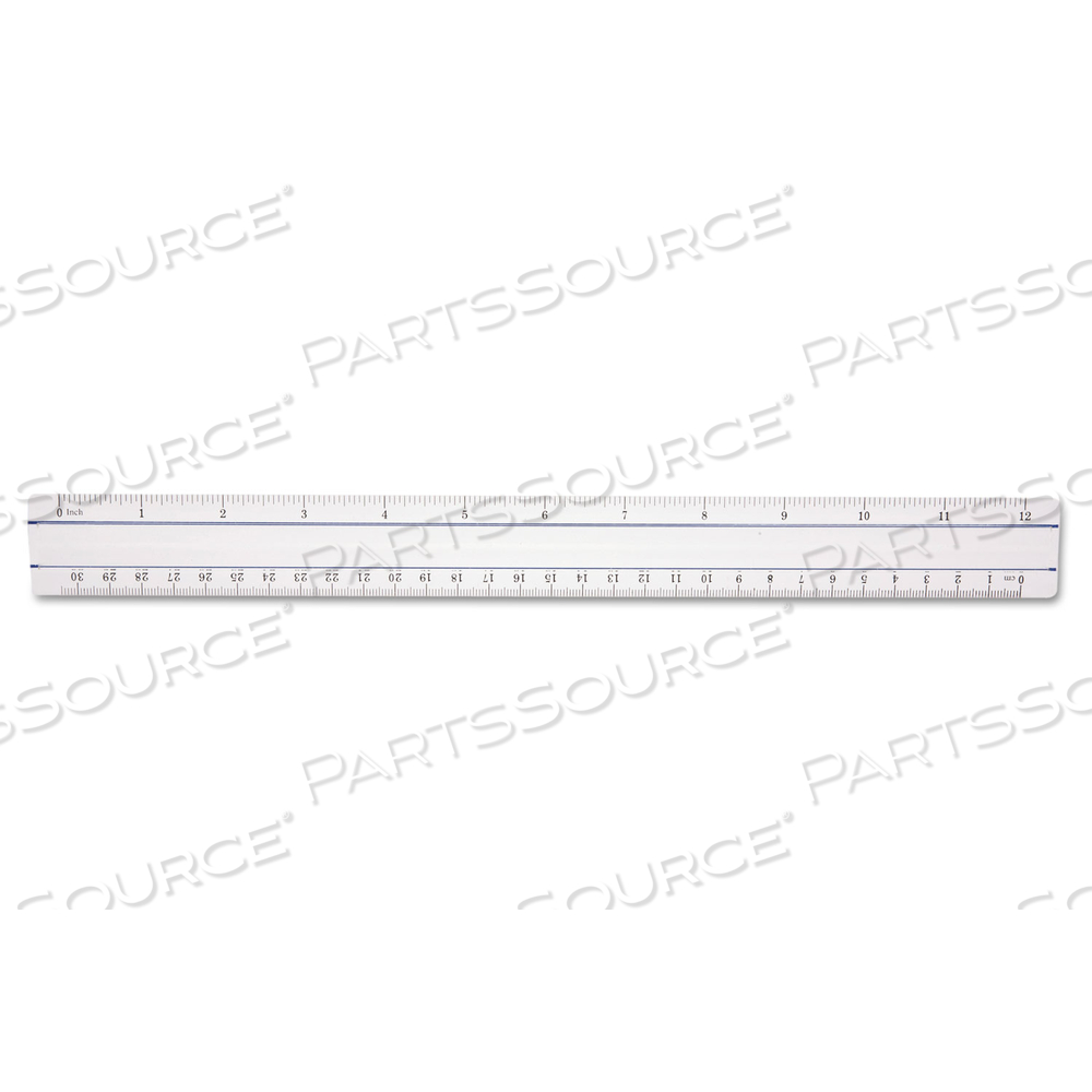 MAGNIFYING RULER, 12" LONG, GLASS, CLEAR by Westcott