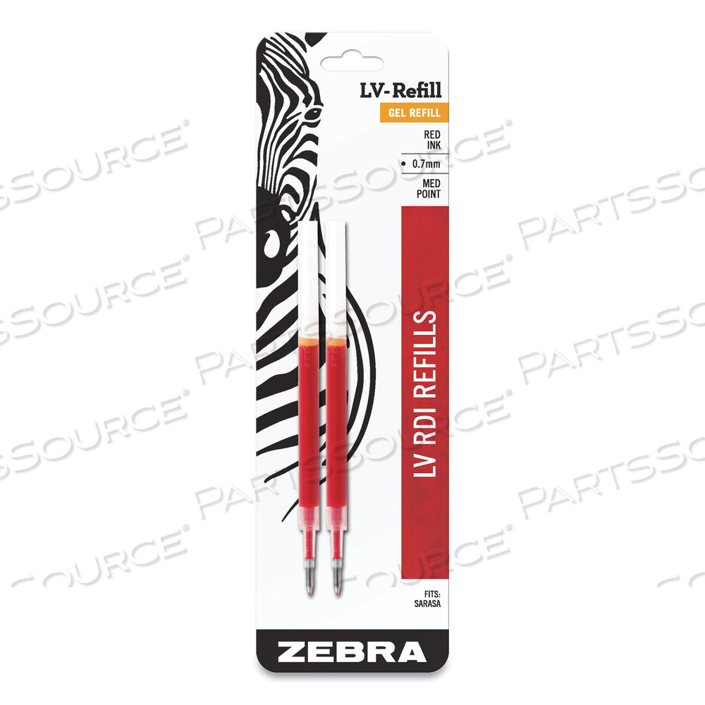 JF REFILL FOR JIMNIE, SARASA, ECOSARASA, ORBITZ, Z-GRIP AND GR8 GEL ROLLER BALL PENS, MEDIUM CONICAL TIP, RED INK by Zebra Pen Corporation