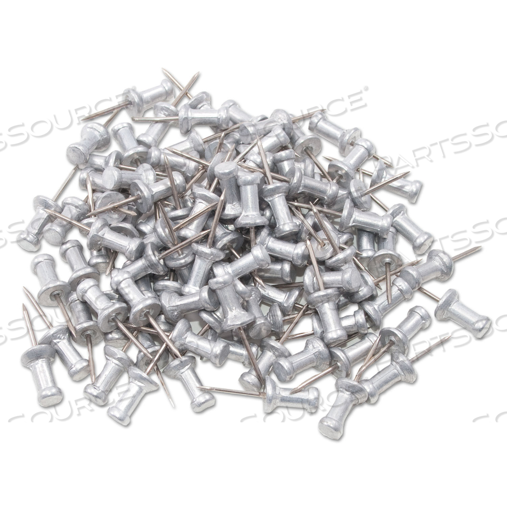 ALUMINUM HEAD PUSH PINS, ALUMINUM, SILVER, 0.5" by Gem Products
