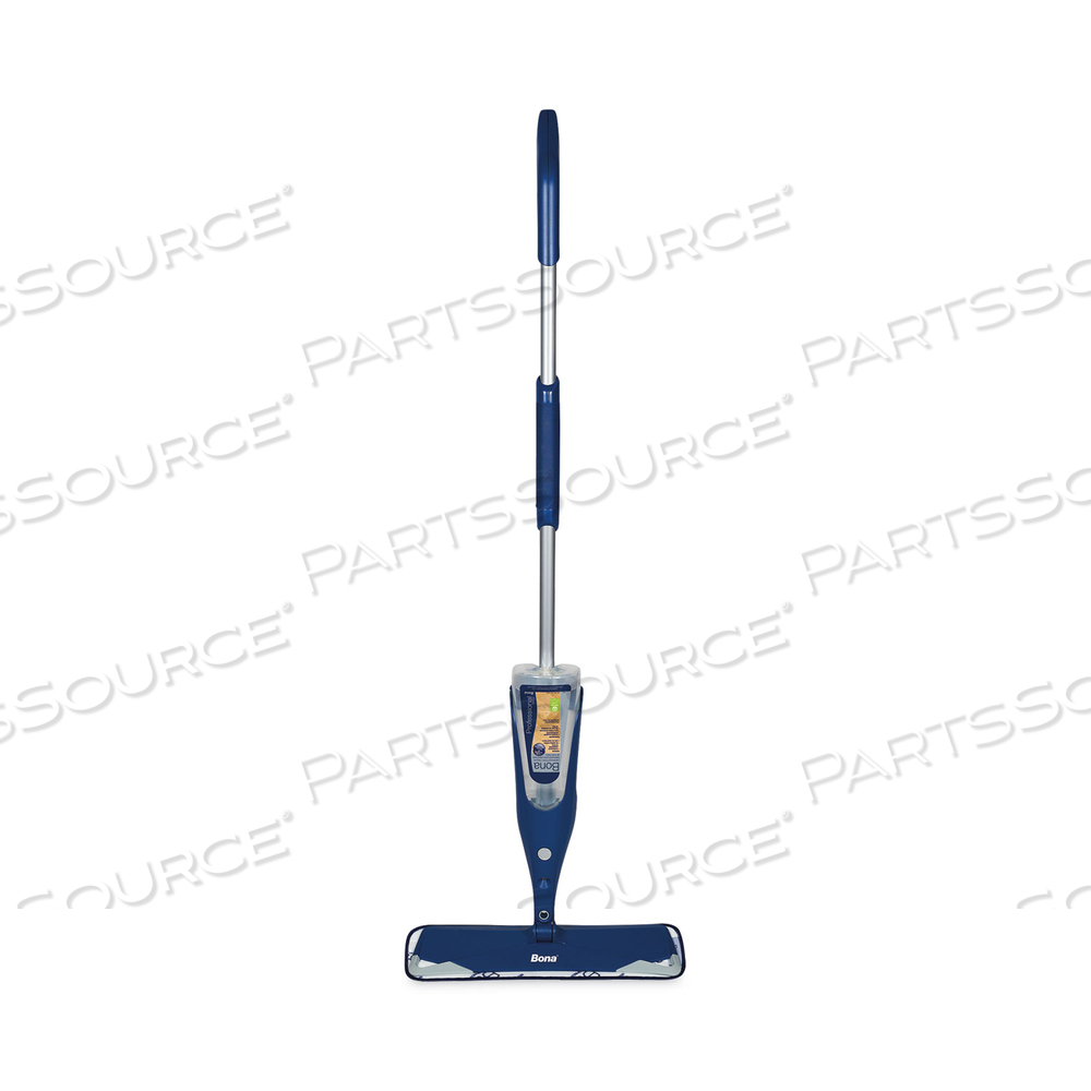 HARDWOOD FLOOR MOP, 15" WIDE MICROFIBER HEAD, 52" BLUE PLASTIC/STEEL HANDLE by Bona HARDWOOD FLOOR MOP, 15" WIDE MICROFIBER HEAD, 52" BLUE PLASTIC/STEEL HANDLE by Bona