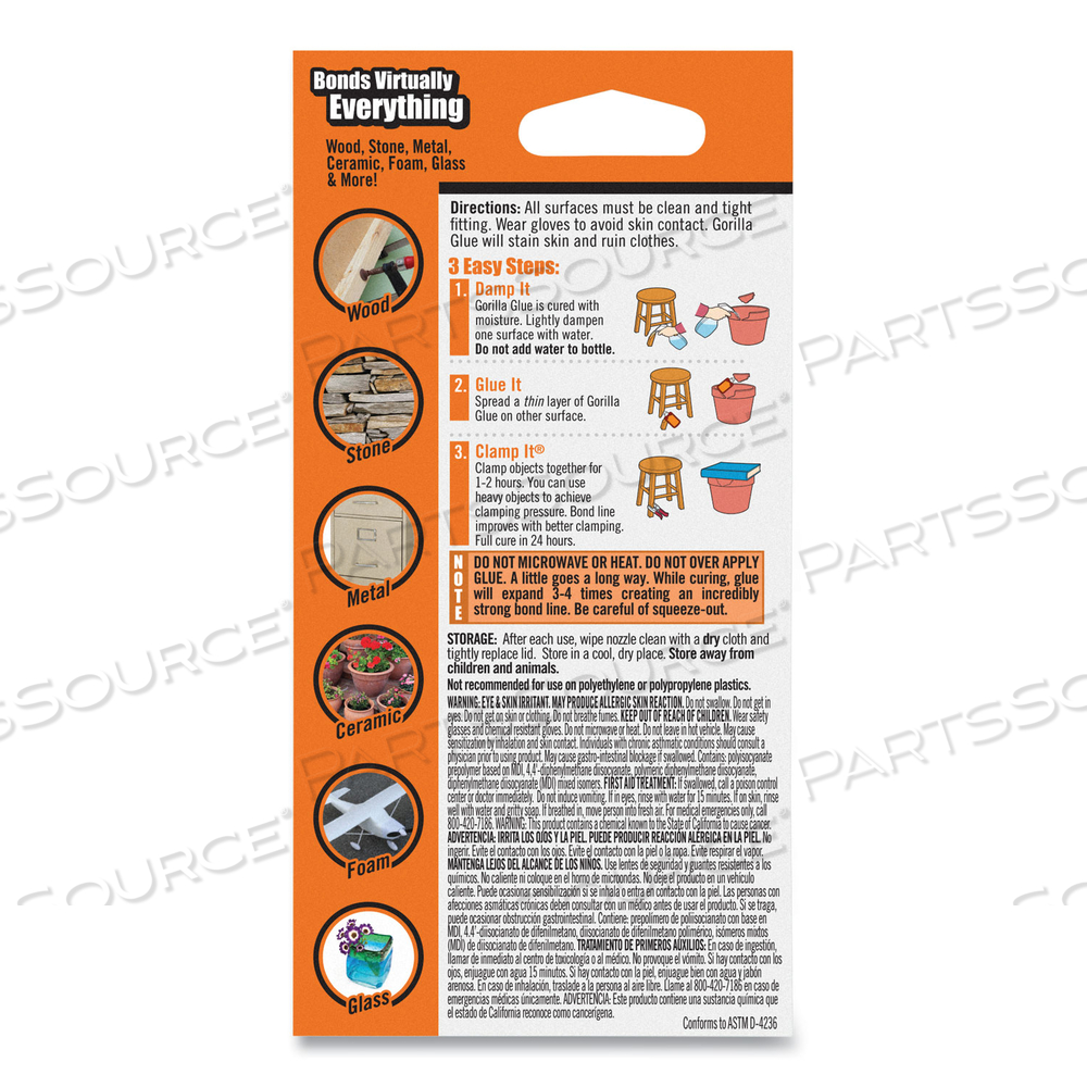 ORIGINAL FORMULA GLUE, 2 OZ, DRIES LIGHT BROWN by Gorilla Glue