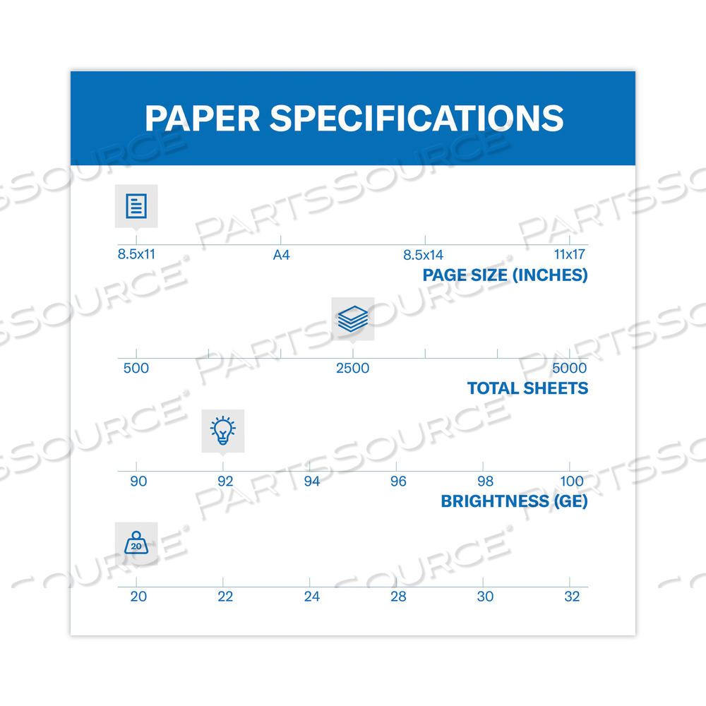 COPY PLUS PRINT PAPER, 92 BRIGHT, 20 LB BOND WEIGHT, 8.5 X 11, WHITE, 500 SHEETS/REAM by Hammermill