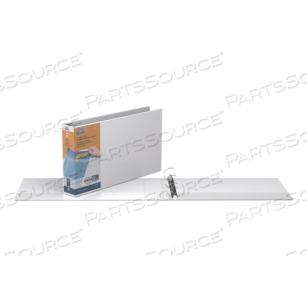 QUICKFIT LEDGER D-RING VIEW BINDER, 3 RINGS, 2" CAPACITY, 11 X 17, WHITE by Stride