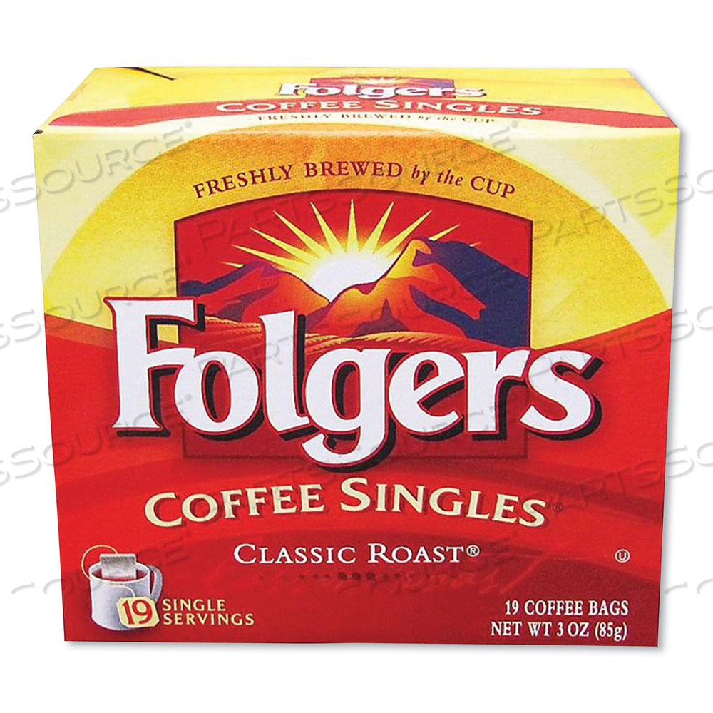 COFFEE FILTER PACKS, CLASSIC ROAST, 0.16 OZ, 19/PACK by Folgers COFFEE FILTER PACKS, CLASSIC ROAST, 0.16 OZ, 19/PACK by Folgers