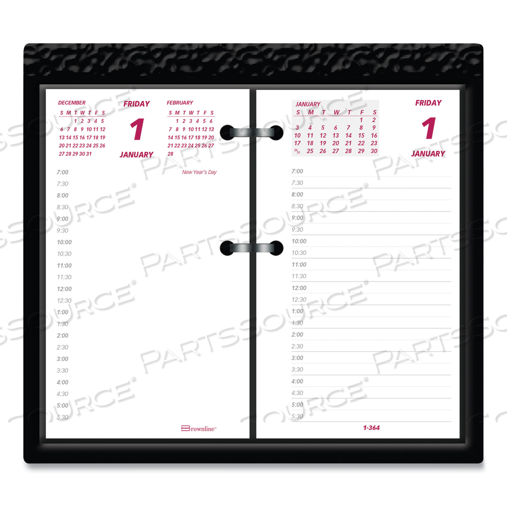 DAILY CALENDAR PAD REFILL, 6 X 3.5, WHITE/BURGUNDY/GRAY SHEETS, 2023 by Brownline
