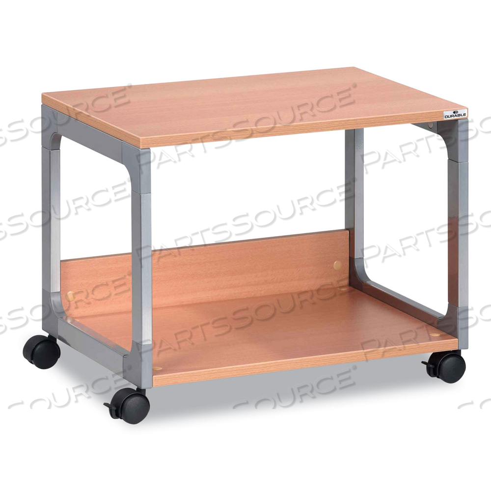 SYSTEM 48 MULTI-FUNCTION TROLLEY, METAL, 2 SHELVES, 23.6 X 18.7 X 17, BEECH by Durable SYSTEM 48 MULTI-FUNCTION TROLLEY, METAL, 2 SHELVES, 23.6 X 18.7 X 17, BEECH by Durable
