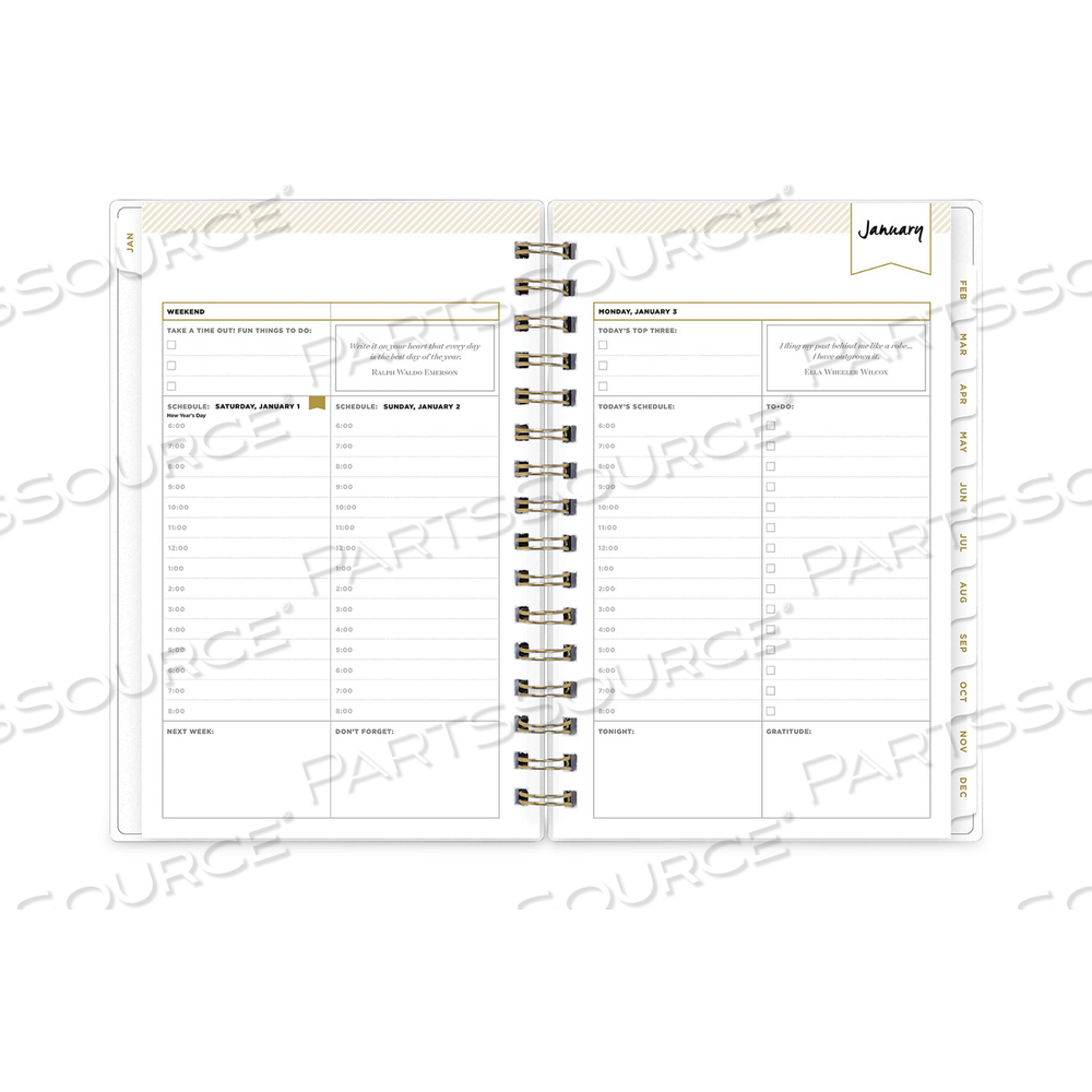 DAY DESIGNER NAVY STRIPE DAILY/MONTHLY PLANNER, NAVY STRIPE ARTWORK, 8 X 5, NAVY/WHITE COVER, 12-MONTH (JAN TO DEC): 2023 by Blue Sky