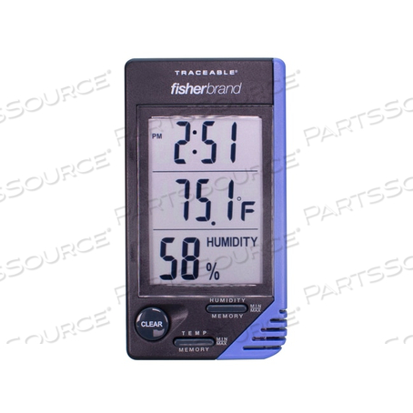 TRACEABLE™ THERMOMETER/CLOCK/HUMIDITY MONITOR by Fisher Healthcare