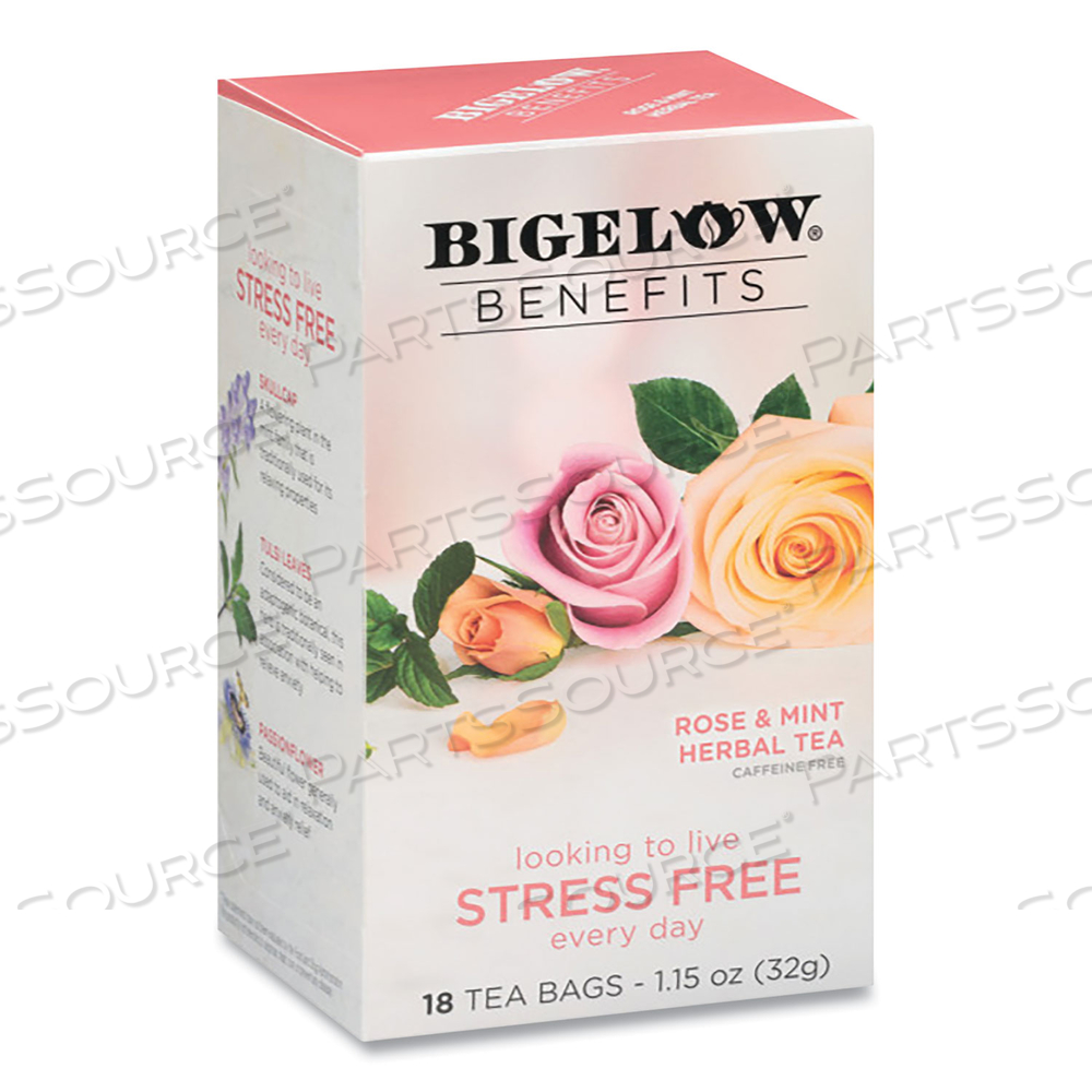 BENEFITS ROSE & MINT HERBAL TEA BAGS, 0.6 OZ TEA BAG by Bigelow