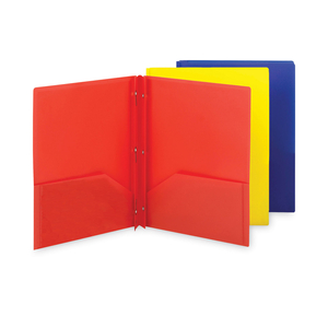 POLY TWO-POCKET FOLDER WITH FASTENERS, 130-SHEET CAPACITY, 11 X 8.5, ASSORTED by Smead POLY TWO-POCKET FOLDER WITH FASTENERS, 130-SHEET CAPACITY, 11 X 8.5, ASSORTED by Smead