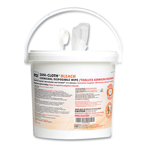 SANI-CLOTH BLEACH GERMICIDAL DISPOSABLE WIPES, 7.5 X 15, UNSCENTED, WHITE, 160/PAIL, 2 PAILS/CARTON by Sani Professional