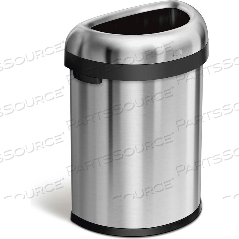 SEMI-ROUND OPEN TOP CAN, 21 GALLON BRUSHED SS by Simplehuman
