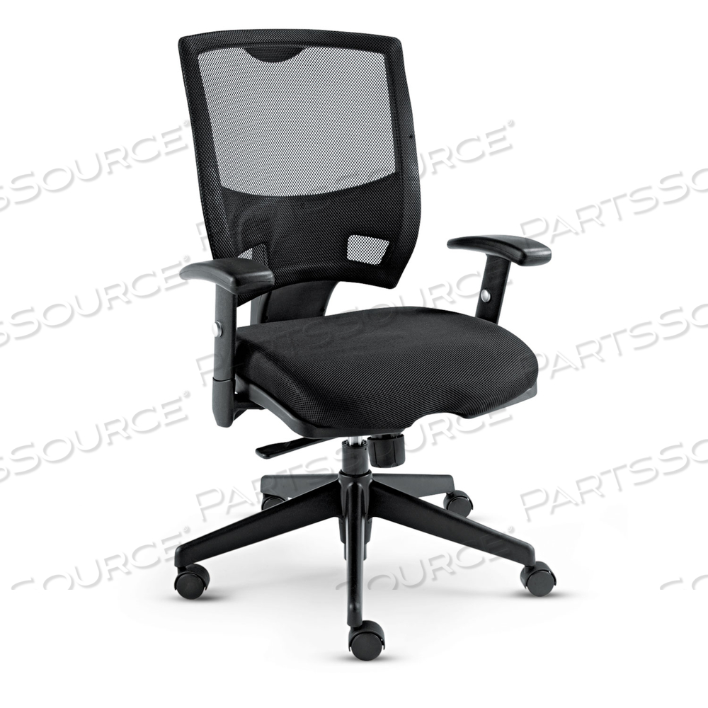 ALERA EPOCH SERIES FABRIC MESH MULTIFUNCTION CHAIR, SUPPORTS UP TO 275 LB, 17.63" TO 22.44" SEAT HEIGHT, BLACK by Alera