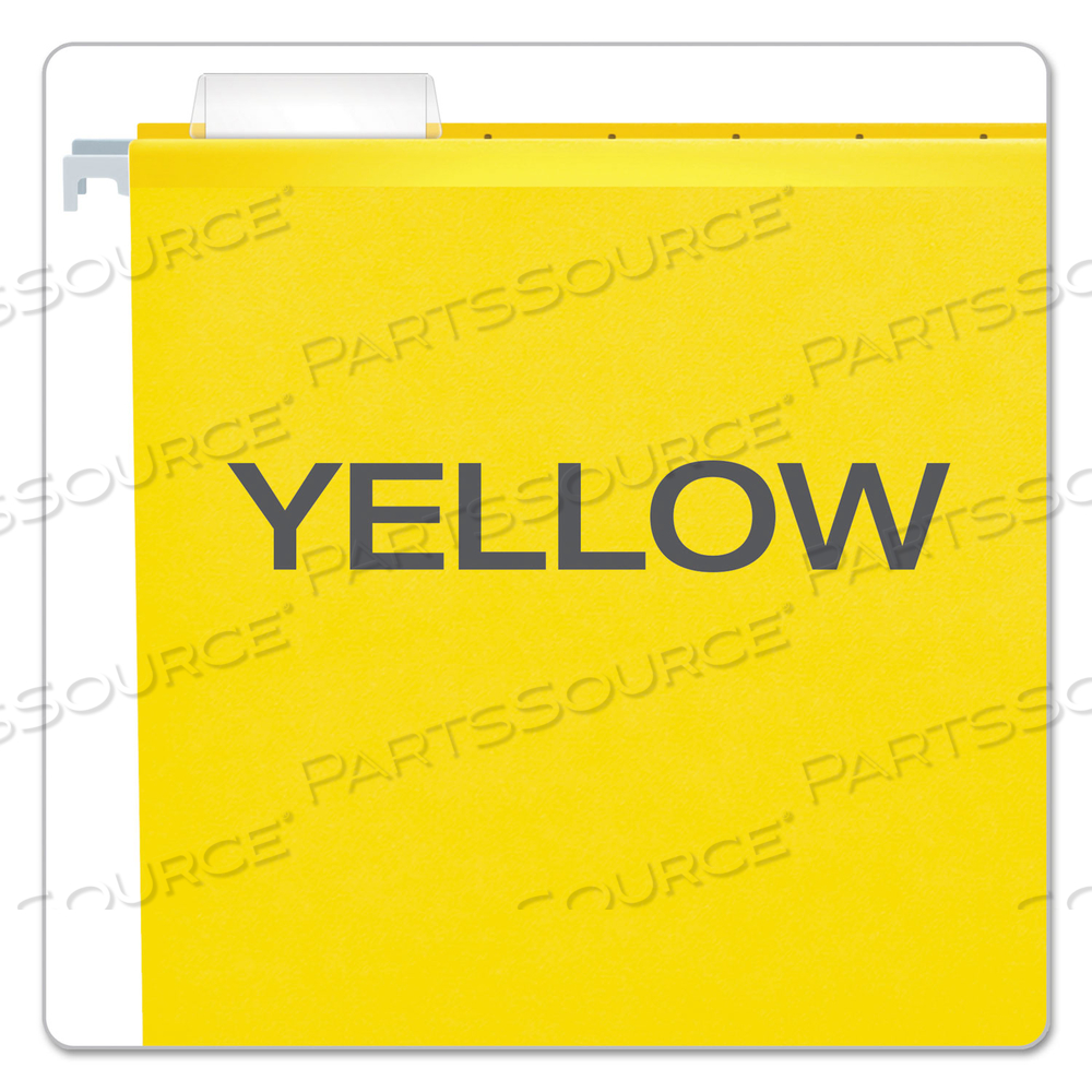 COLORED REINFORCED HANGING FOLDERS, LEGAL SIZE, 1/5-CUT TABS, YELLOW by Esselte Pendaflex Corp.