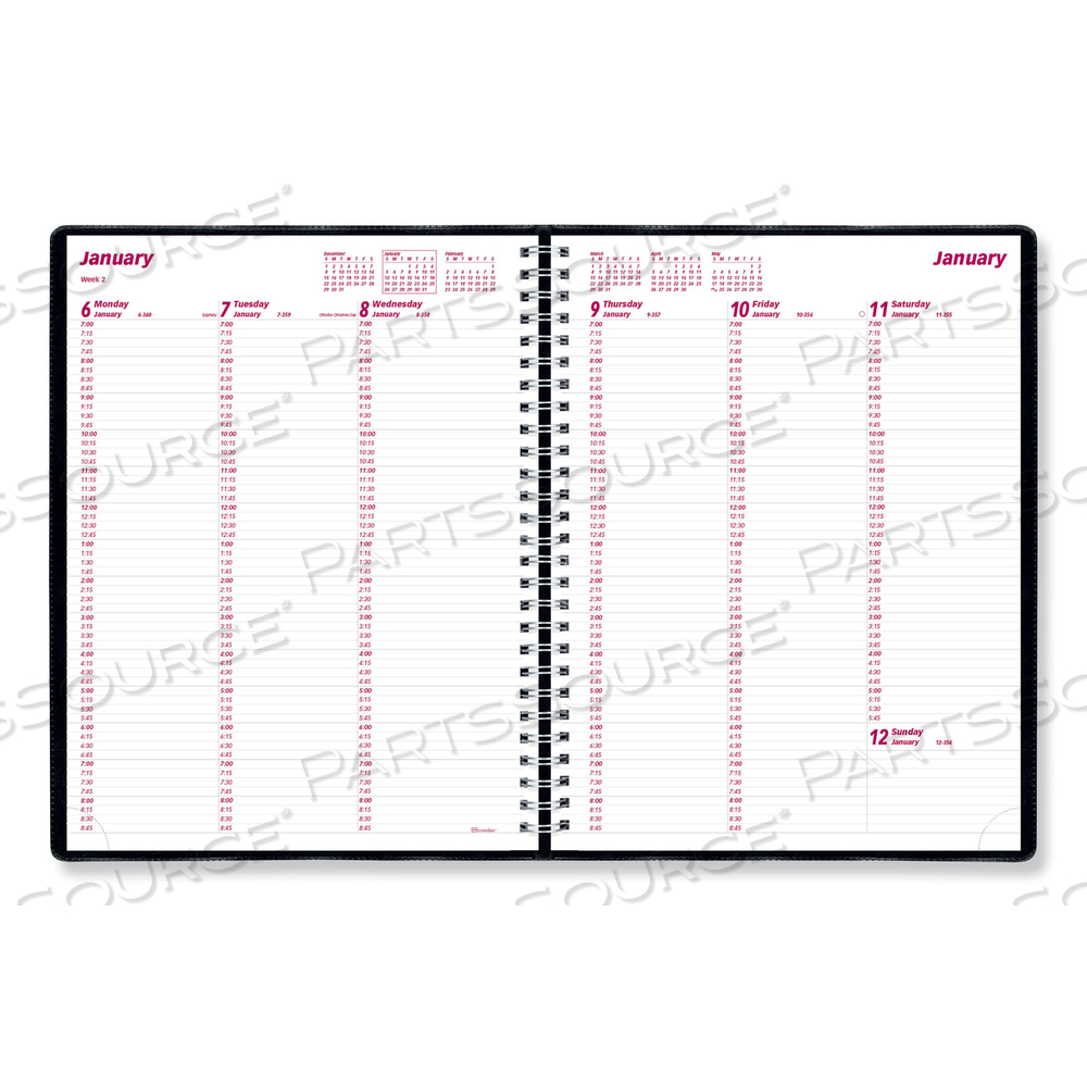 ESSENTIAL COLLECTION WEEKLY APPOINTMENT BOOK IN COLUMNAR FORMAT, 11 X 8.5, BLACK COVER, 12-MONTH (JAN TO DEC): 2023 by Brownline