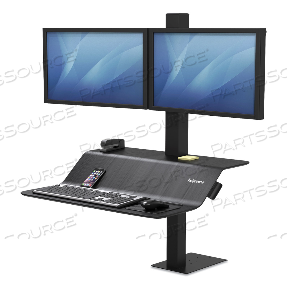 LOTUS VE SIT-STAND WORKSTATION - DUAL, 29" X 28.5" X 42.5", BLACK by Fellowes