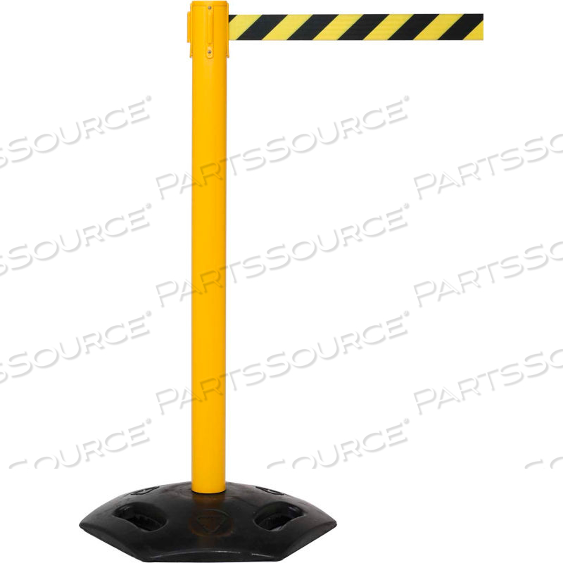 WEATHERMASTER 250 RETRACTABLE BELT BARRIER, 40" YELLOW POST, 11' YELLOW "CAUTION-DO NOT ENTER" BELT by Queue Solutions LLC WEATHERMASTER 250 RETRACTABLE BELT BARRIER, 40" YELLOW POST, 11' YELLOW "CAUTION-DO NOT ENTER" BELT by Queue Solutions LLC