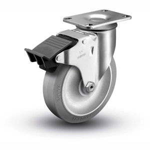 2 SERIES SWIVEL PLATE CASTER RUBBER TOTAL LOCK BRAKE 5" DIA. 325 LB. by Colson