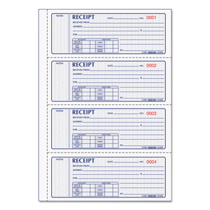 MONEY RECEIPT BOOK, FORMGUARD COVER, THREE-PART CARBONLESS, 7 X 2.75, 4 FORMS/SHEET, 100 FORMS TOTAL by Rediform MONEY RECEIPT BOOK, FORMGUARD COVER, THREE-PART CARBONLESS, 7 X 2.75, 4 FORMS/SHEET, 100 FORMS TOTAL by Rediform