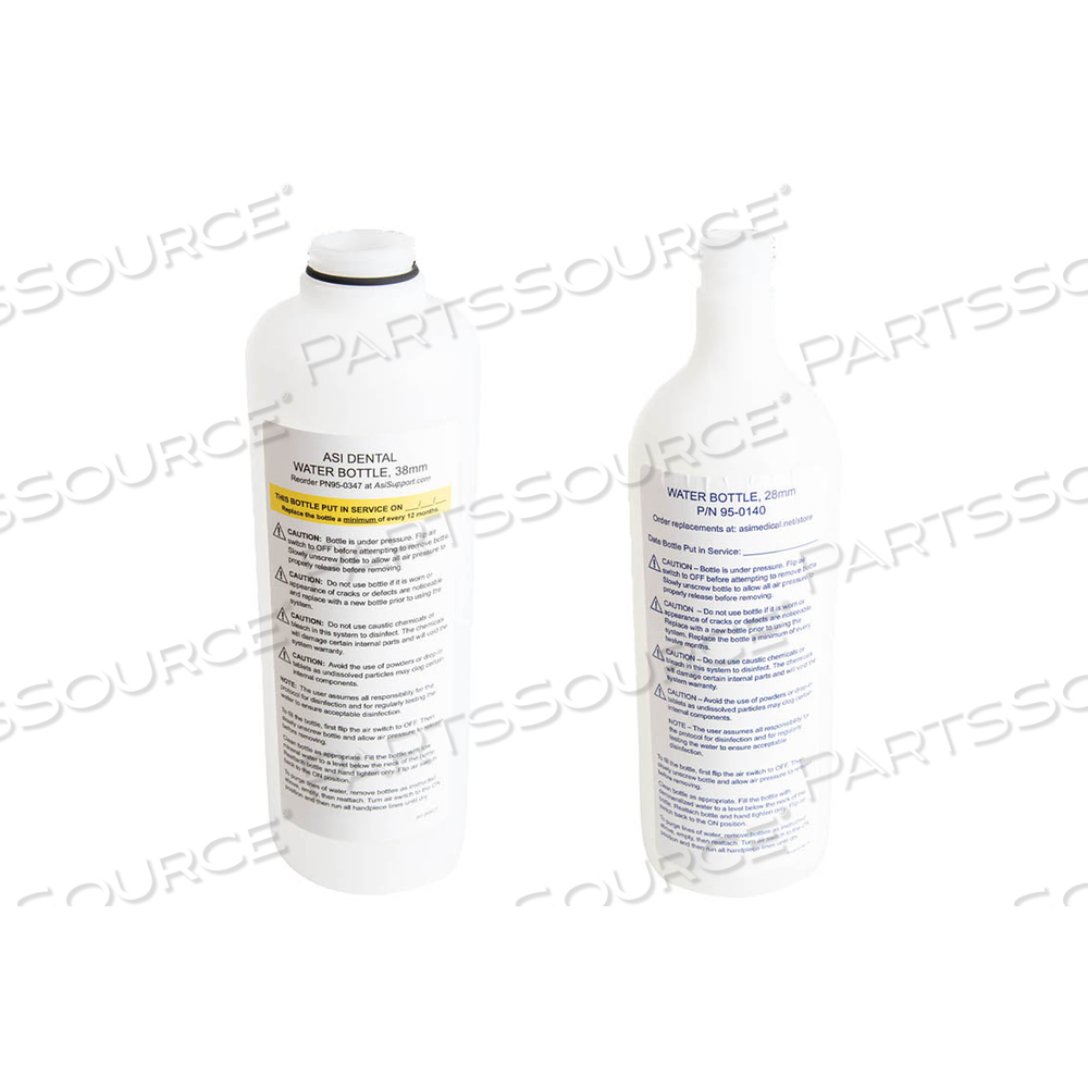 WATER BOTTLE WITH O-RING MOUNTED ON NECK 1L 38MM DIA by ASI Medical, Inc