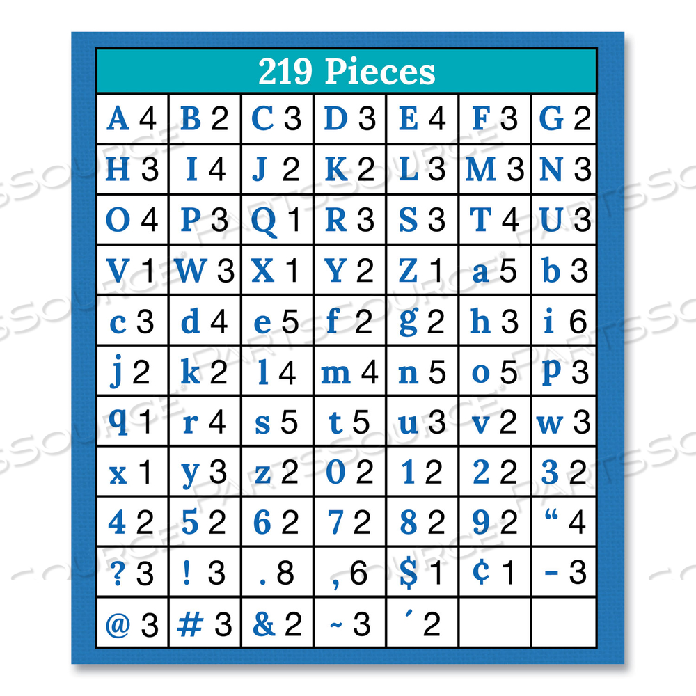 EZ LETTER COMBO PACKS, WHITE WITH BLACK TRIM, 4"H, 219 CHARACTERS by Carson-Dellosa Publishing