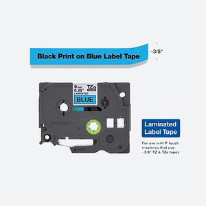 BLACK ON BLUE TAPE FOR P-TOUCH LABEL MAKERS by Brother BLACK ON BLUE TAPE FOR P-TOUCH LABEL MAKERS by Brother