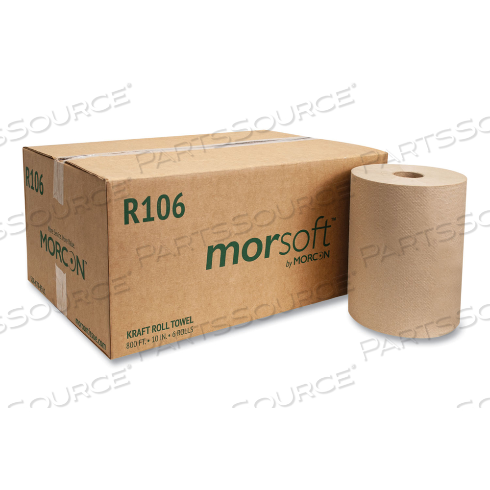 10 INCH ROLL TOWELS, 1-PLY, 10" X 800 FT, KRAFT/CARTON 