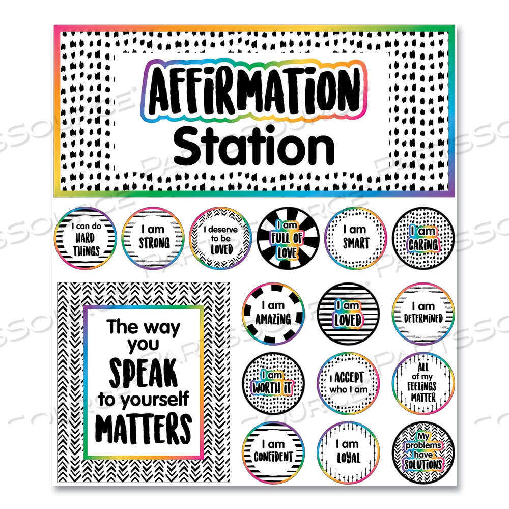 MOTIVATIONAL BULLETIN BOARD SETS, AFFIRMATION STATION, MULTICOLOR, 13.8 X 16, 32 PIECES by Carson-Dellosa Publishing