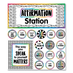 MOTIVATIONAL BULLETIN BOARD SETS, AFFIRMATION STATION, MULTICOLOR, 13.8 X 16, 32 PIECES by Carson-Dellosa Publishing