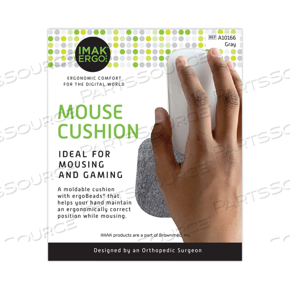 MOUSE WRIST CUSHION, 5.75 X 3.75, GRAY by IMAK MOUSE WRIST CUSHION, 5.75 X 3.75, GRAY by IMAK