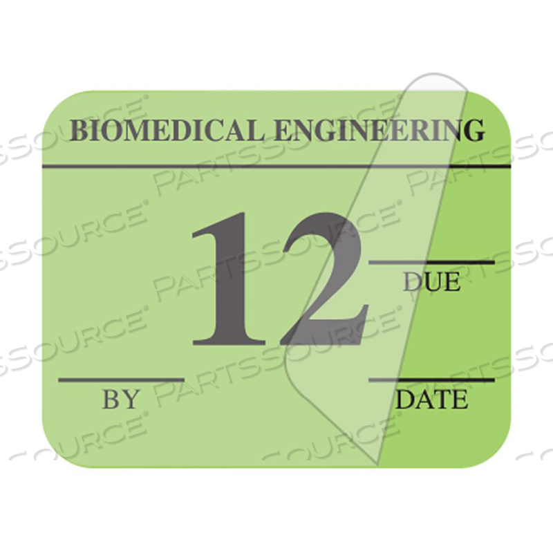 INSPECTION LABEL, 12, 1-1/4 IN W X 1 IN H, LIGHT GREEN, SYNTHETIC PAPER by United Ad Label