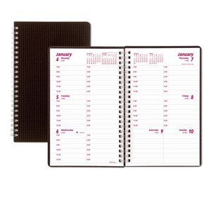 DURAFLEX WEEKLY PLANNER, 8 X 5, BLACK COVER, 12-MONTH (JAN TO DEC): 2023 by Brownline