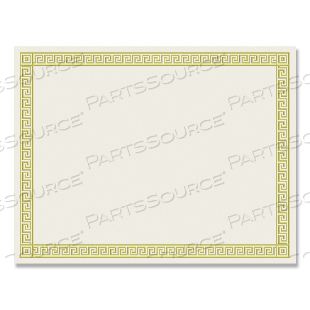 FOIL BORDER CERTIFICATES, 8.5 X 11, IVORY/GOLD WITH CHANNEL GOLD BORDER by Great Papers