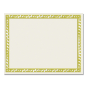 FOIL BORDER CERTIFICATES, 8.5 X 11, IVORY/GOLD WITH CHANNEL GOLD BORDER by Great Papers
