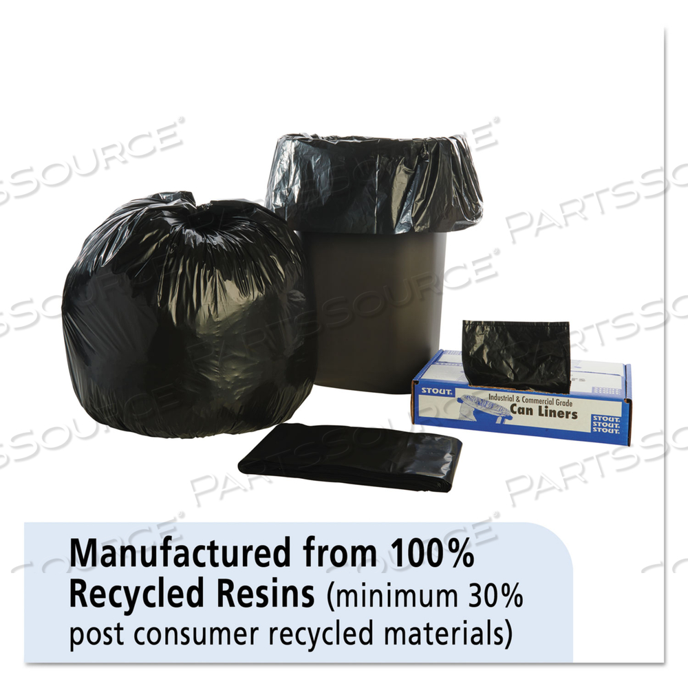 TOTAL RECYCLED CONTENT PLASTIC TRASH BAGS, 30 GAL, 1.3 MIL, 30" X 39", BROWN/BLACK by Envision TOTAL RECYCLED CONTENT PLASTIC TRASH BAGS, 30 GAL, 1.3 MIL, 30" X 39", BROWN/BLACK by Envision