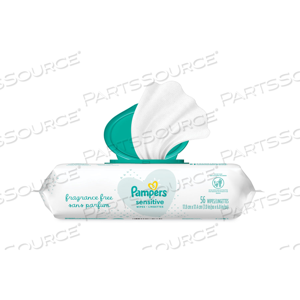 SENSITIVE BABY WIPES, 6.8 X 7, UNSCENTED, WHITE by Pampers